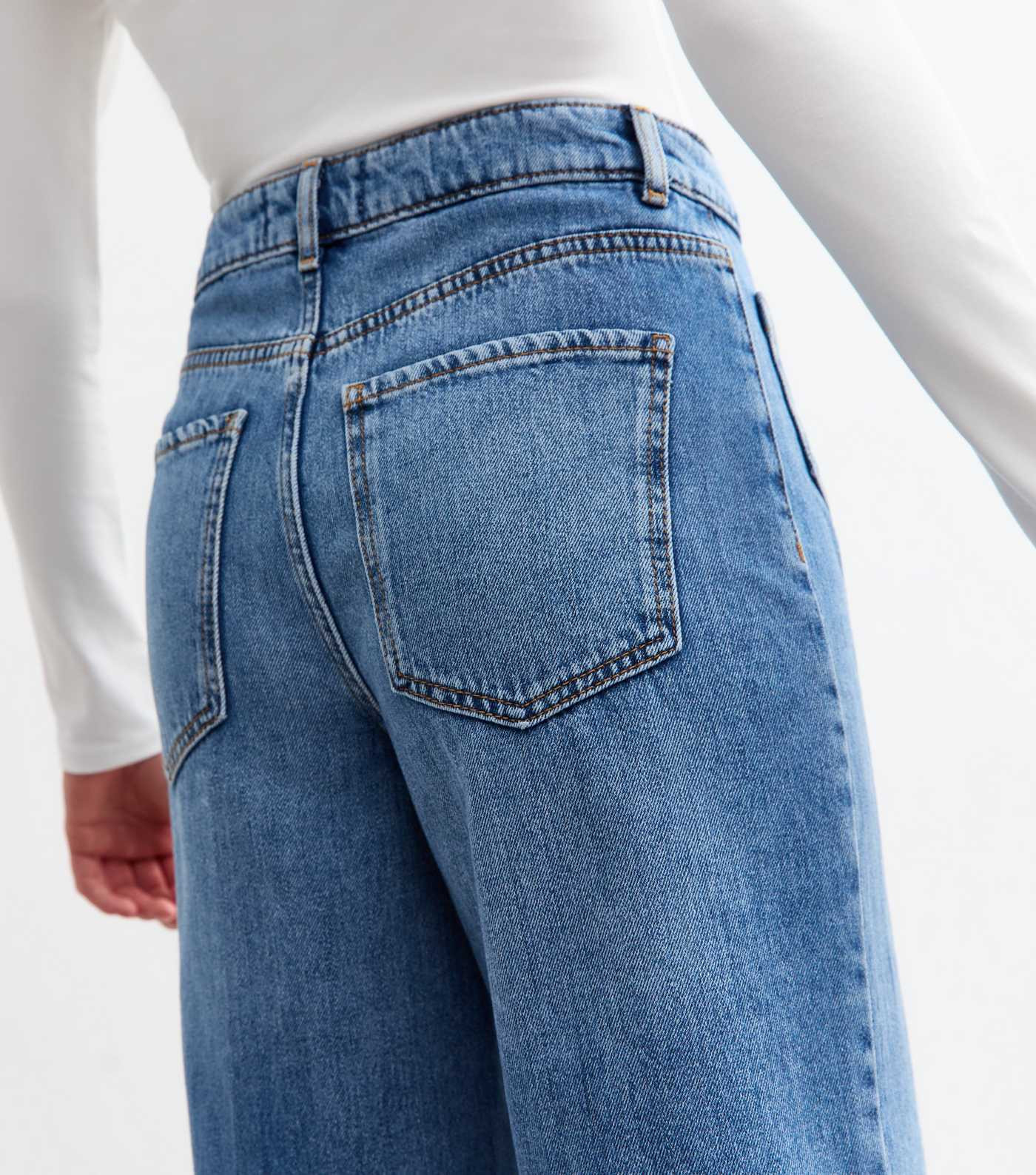 Blue Patch Pocket Crop Wide Leg Jeans | New Look | New Look (UK)