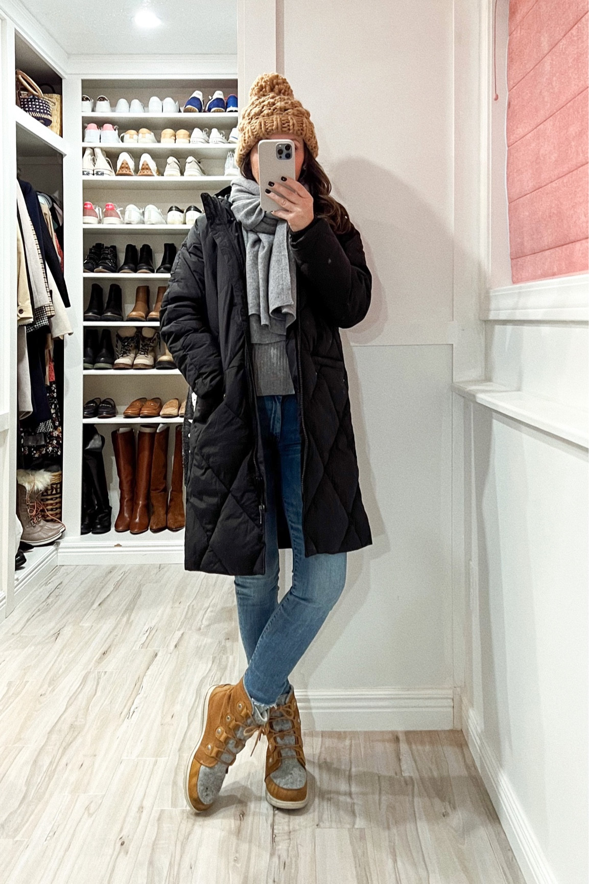 Soren Winter Boots run small, I sized up a 1/2 in boots. They’re very warm  Sweater in size small (I love it and have it in black too) 
Coat is Madewell (no longer available) but linking a very similar style. 
Both skinny and straight leg jeans are Mother, same style just different colors (mine are old-ish) 


#LTKshoecrush #LTKstyletip #LTKSeasonal