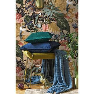 A Tropical Soiree Gold Botanical Paper Non-Pasted Washable Wallpaper Roll (Covers 57 Sq. Ft.) | The Home Depot