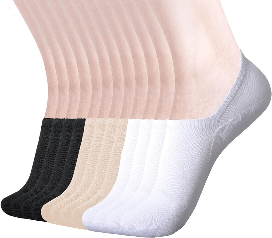 DIBAOLONG Womens No Show Socks Non Slip Flat Boat Line Low Cut Socks (6-12 Packs) | Amazon (US)