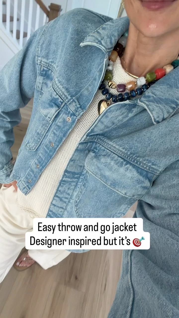 denim + neutrals + a pop of color. this is how you make a simple outfit feel styled without trying too hard, just add a bold beaded necklace and you’re done

denim jacket outfit, neutral outfit inspo, statement necklace, beaded necklace, everyday outfit, casual chic style, layered jewelry, spring outfit, effortless style, outfit ideas, annabrstyle 

#LTKOver40 #LTKootd #LTKSeasonal