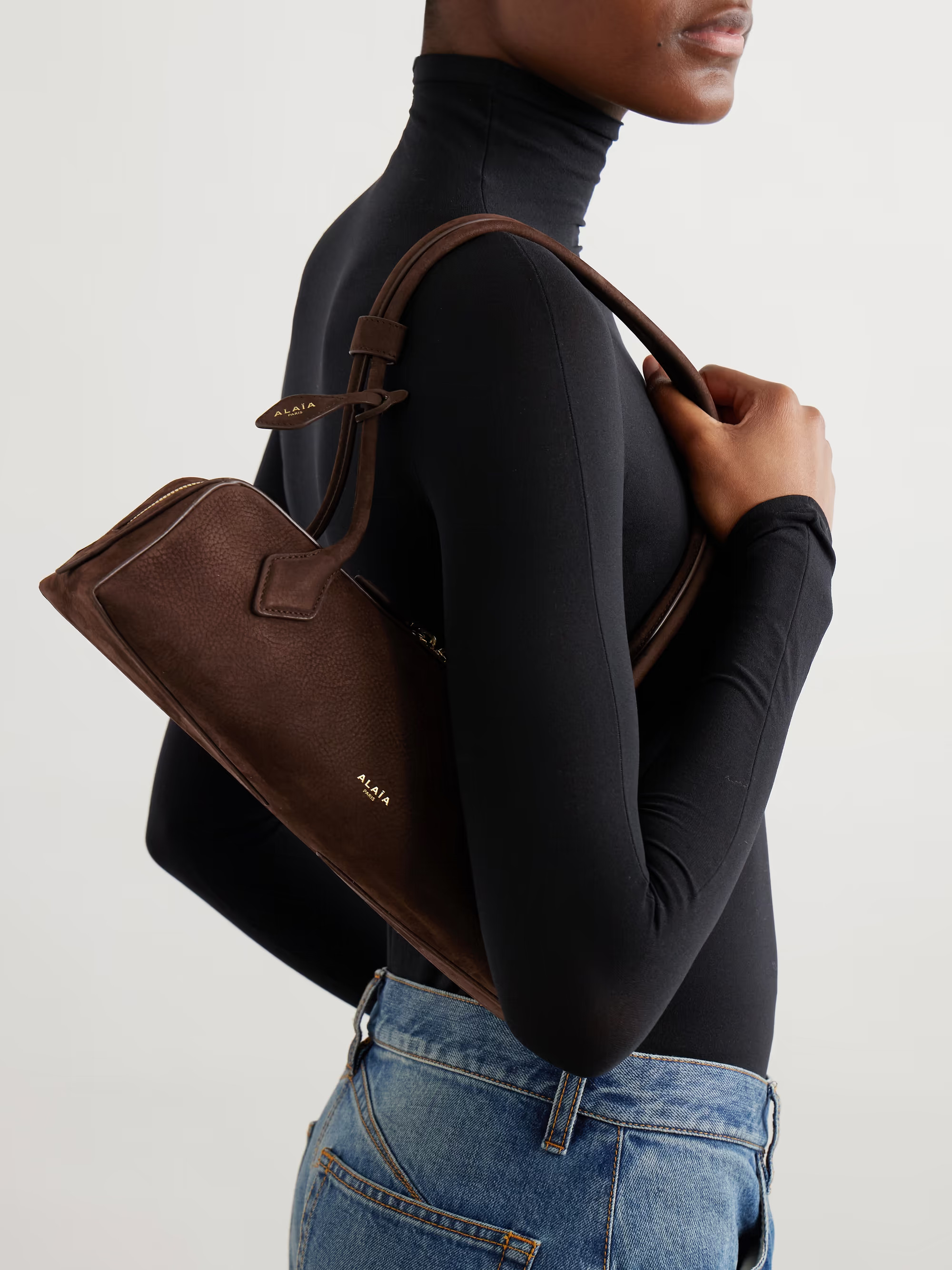 Le Teckel medium nubuck shoulder bag | NET-A-PORTER (UK & EU)