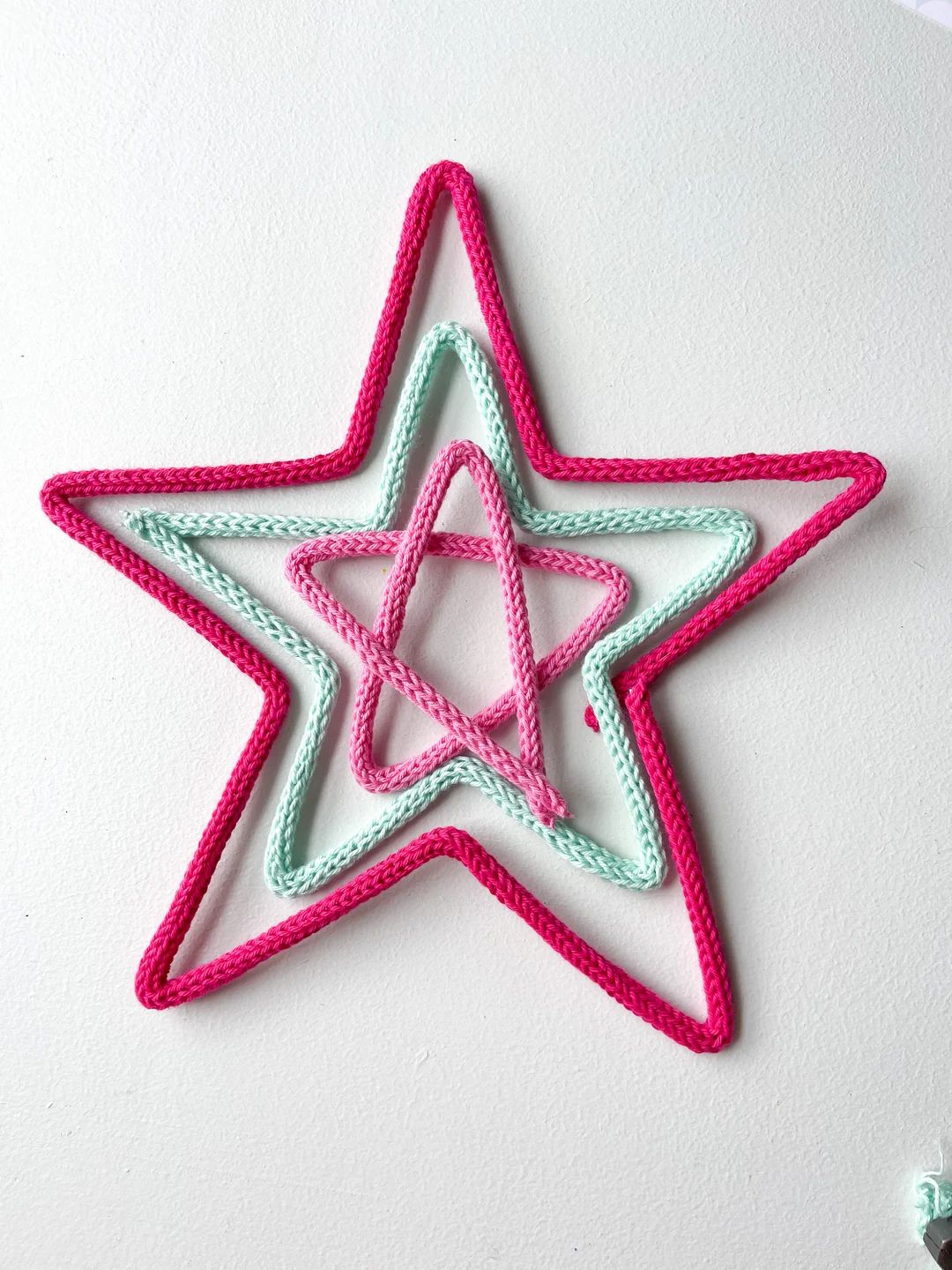 Wire Star Wall Hanging Metal Star Knitted Wire Words - Etsy | Etsy (US)