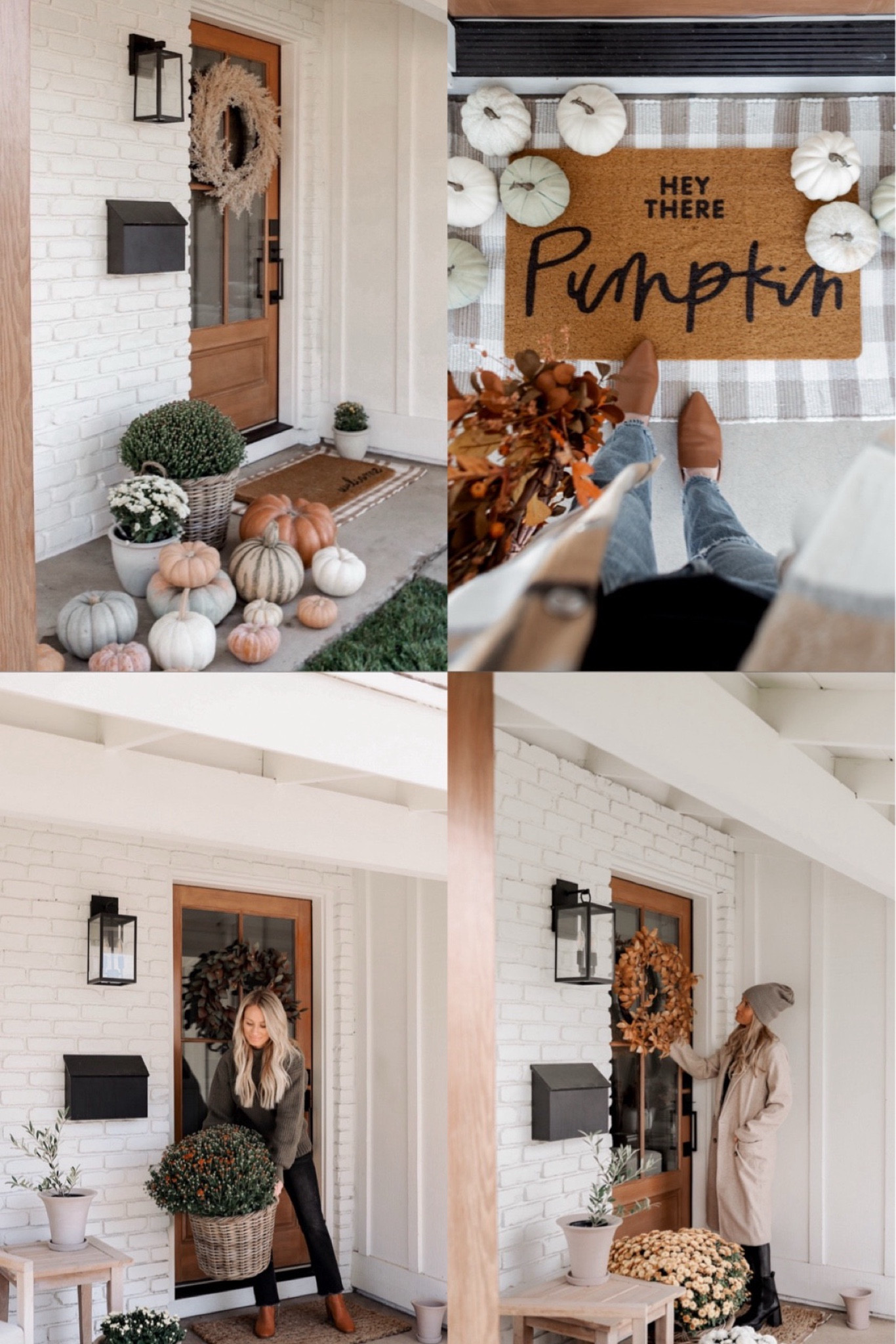 Shop my fall porch favorites including this cute ‘hello pumpkin’ rug from Amazon! I buy the pumpkins from Trader Joe’s or Sprouts in late September/early October. I linked what I could but some things aren’t available since these images are from previous years 🤍

#autumn #cozy #neutral #outdoor #frontdoor

#LTKHome #LTKHalloween #LTKSeasonal