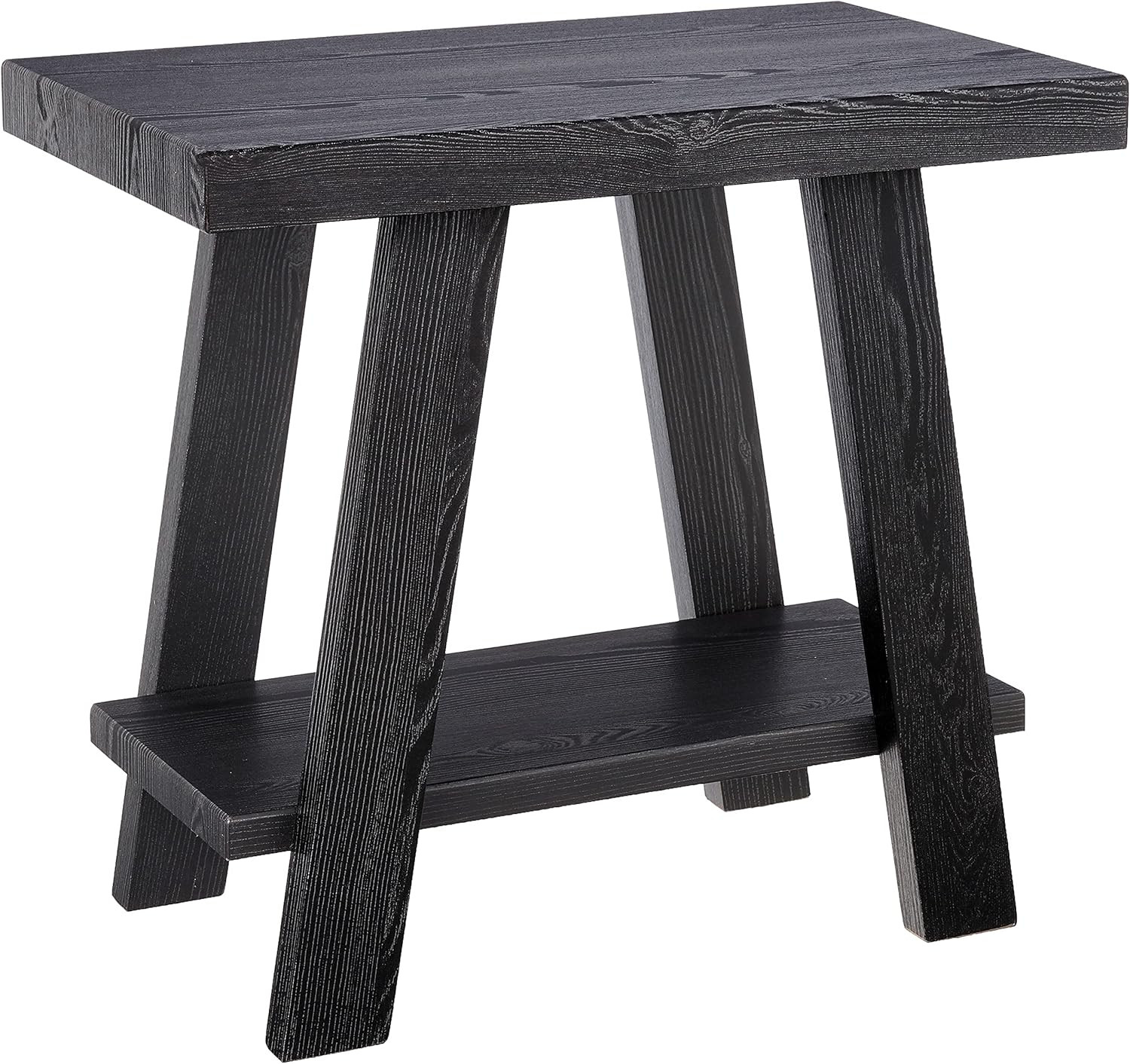 Roundhill Furniture Athens Contemporary Wood Shelf Side Table, Black | Amazon (US)