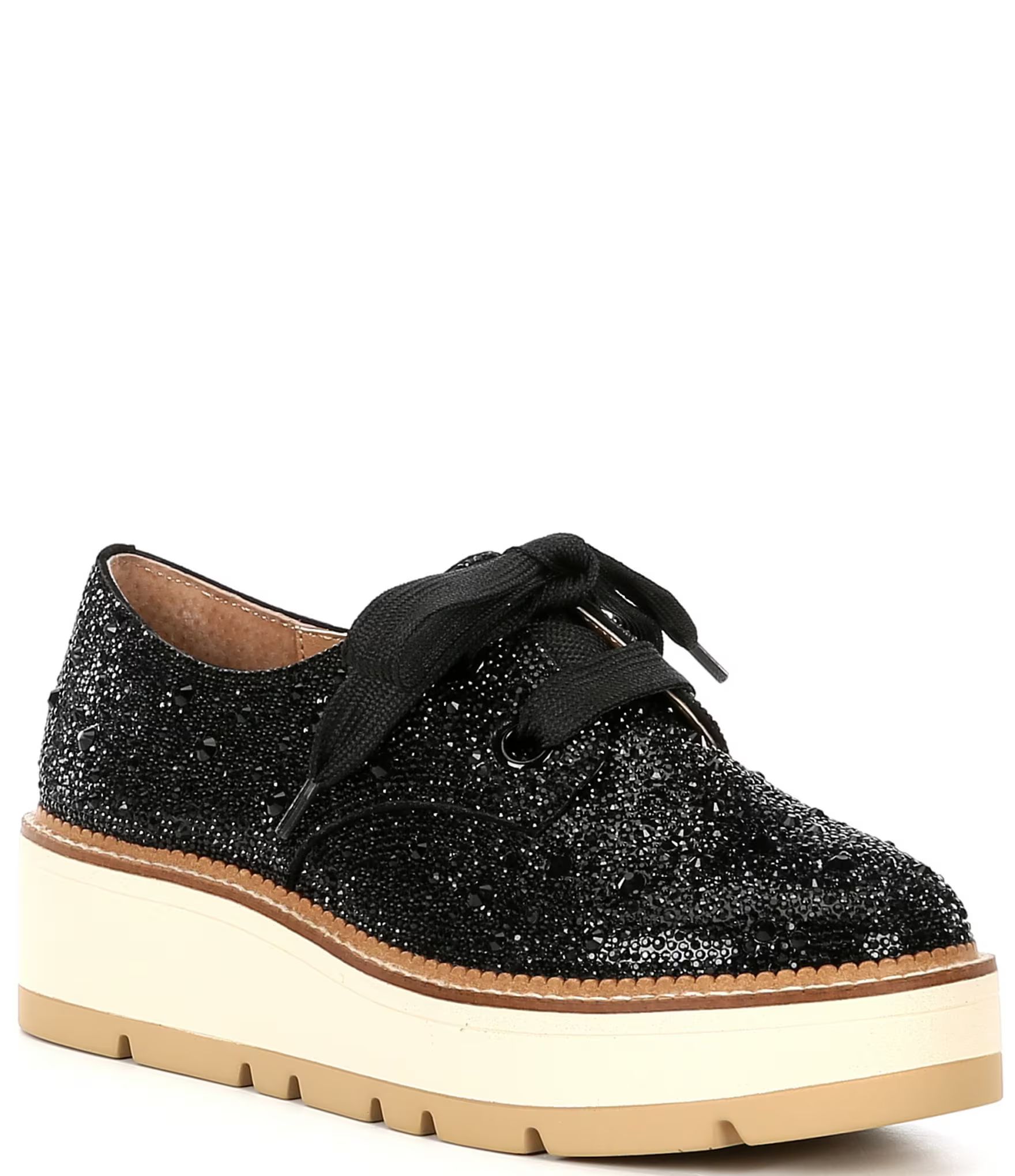 Re-Vival Rhinestone Embellished Lace-Up Platform Oxfords | Dillard's