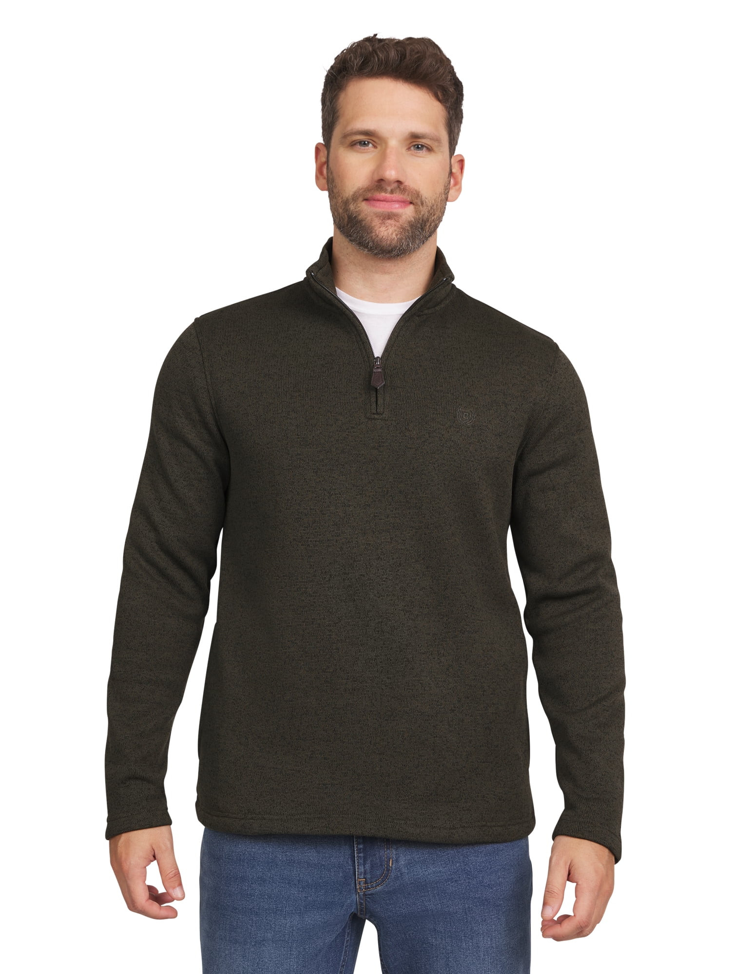 Chaps Men's & Big Men's Quarter Zip Fleece Sweater Gift Box Set, Sizes S-2XL | Walmart (US)