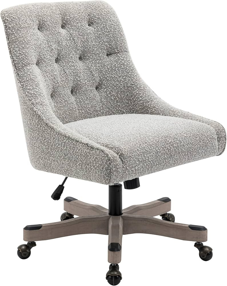 OSP Home Furnishings Tindal Adjustable Swivel Home Office Chair with Wheels, Salt and Pepper Bouc... | Amazon (US)