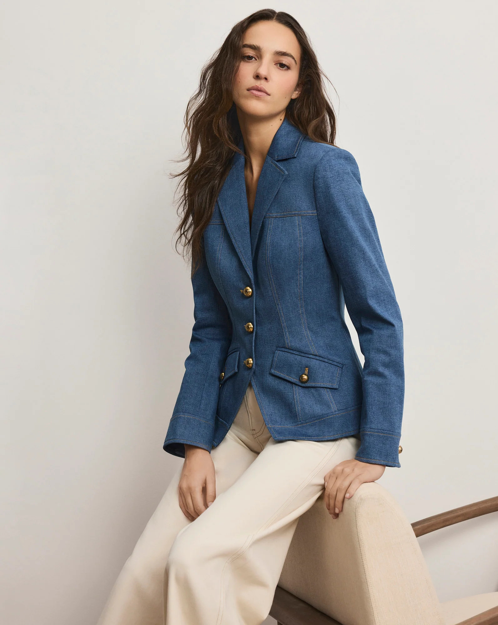 Randy Denim Dickey Jacket in Blue | Veronica Beard | Veronica Beard