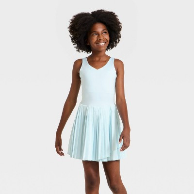 Girls' Pleated Active Athletic Dress - All In Motion™ Light Blue S | Target