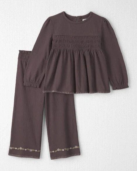 Toddler Girl 2-Piece Organic Cotton Smocked Top & Pant Set - Little Planet | Carter's | Carter's Inc