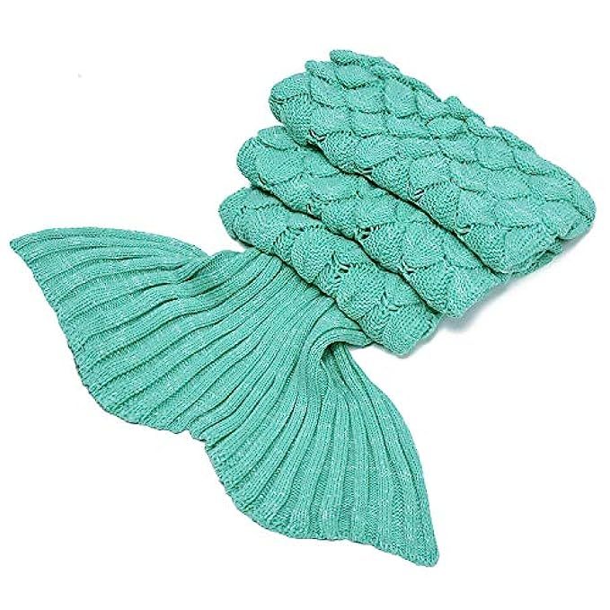 LAGHCAT Big Mermaid Tail Blanket and Mermaid Tail Blanket Crochet Thick Adult/Children(Green) | Amazon (US)