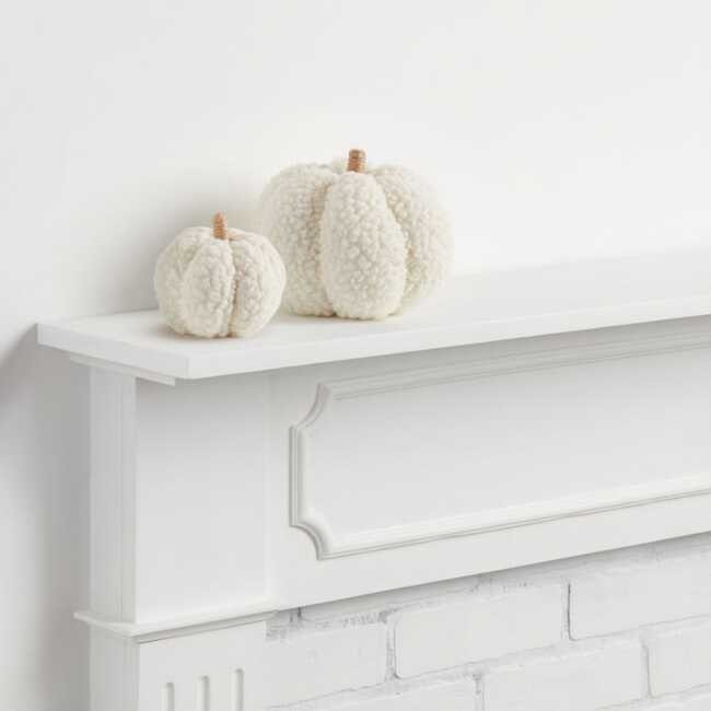 Ivory Boucle Pumpkin Decor | World Market