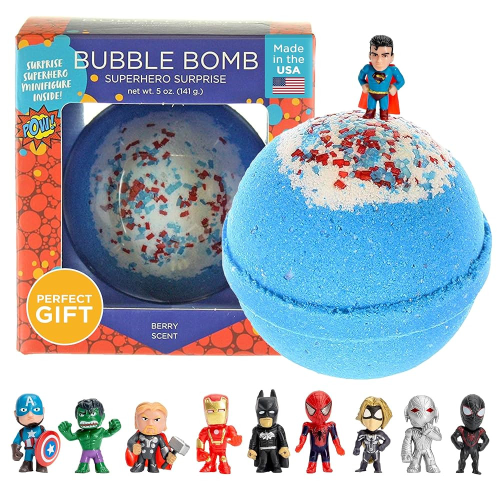 Superhero Bath Bombs for Kids & Boys with Surprise Hero Toys Inside (1 Pack) - Large Bubble Bomb ... | Amazon (US)