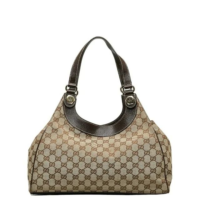 Pre-Owned Gucci GG Canvas One Shoulder Bag Handbag 154982 Brown Beige Leather Women's GUCCI (Good... | Walmart (US)
