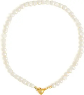 Petit Moments Celeste Freshwater Pearl Heart Clasp Necklace | Nordstrom | Nordstrom
