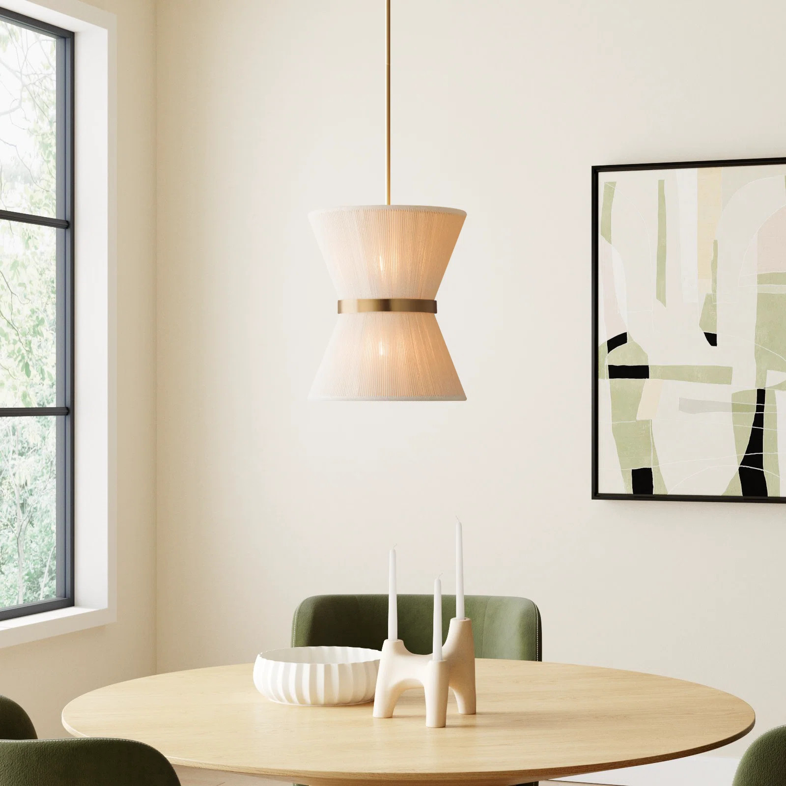 Joss & Main Claretta 2 - Light Bleached Natural Rope/Patinaed Brass Finish & Reviews | Wayfair | Wayfair North America