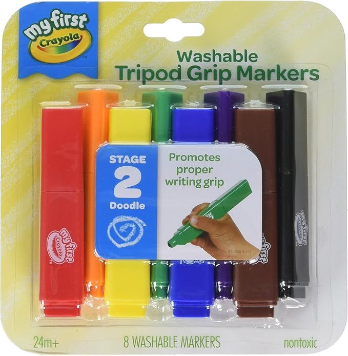 Crayola My First, Tripod Washable Markers for Toddlers, 8ct | Amazon (US)
