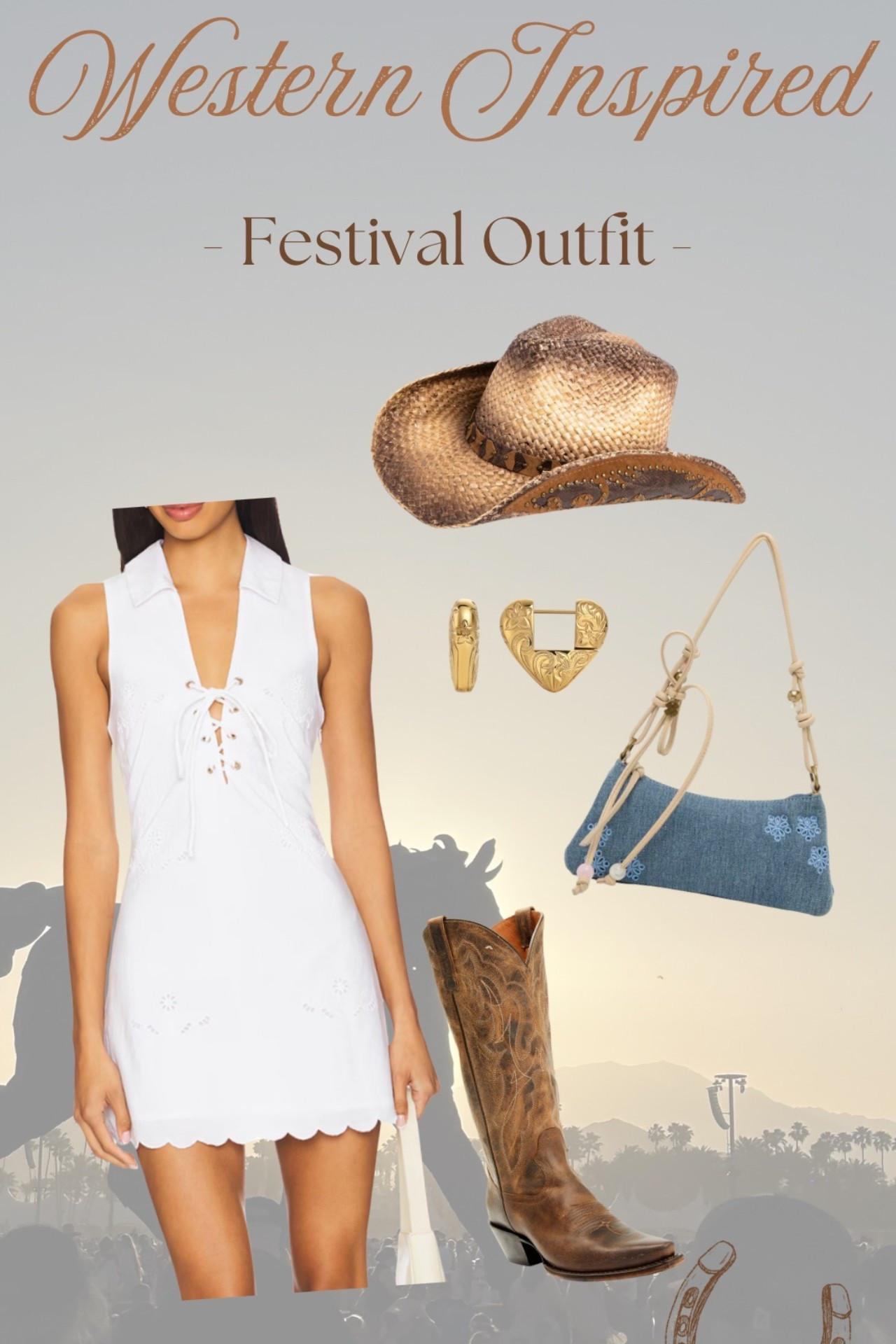 Cute & so easy to recreate! You might just be able to throw a similar look together with items you already own 🤍 #stagecoach #stagecoachoutfits2026 #stagecoachoutfits #countryconcertoutfit @Revolve  @Boot-Barn @Hey Harper @DSW 

#LTKFestival