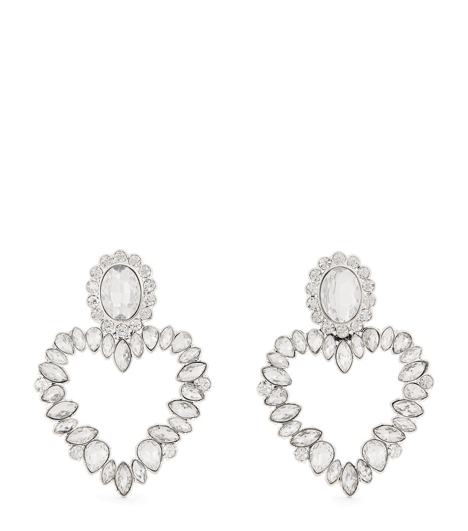 Crystal Heart Drop Earrings | Harrods