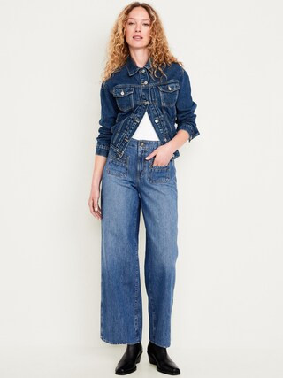High-Waisted Baggy Wide-Leg Trouser Jeans | Old Navy (US)