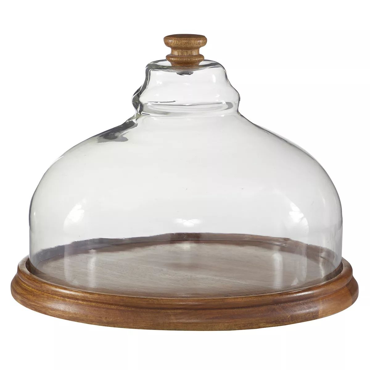 Stella & Eve Natural Wood Plate With Glass Cloche Cover | Kohl's