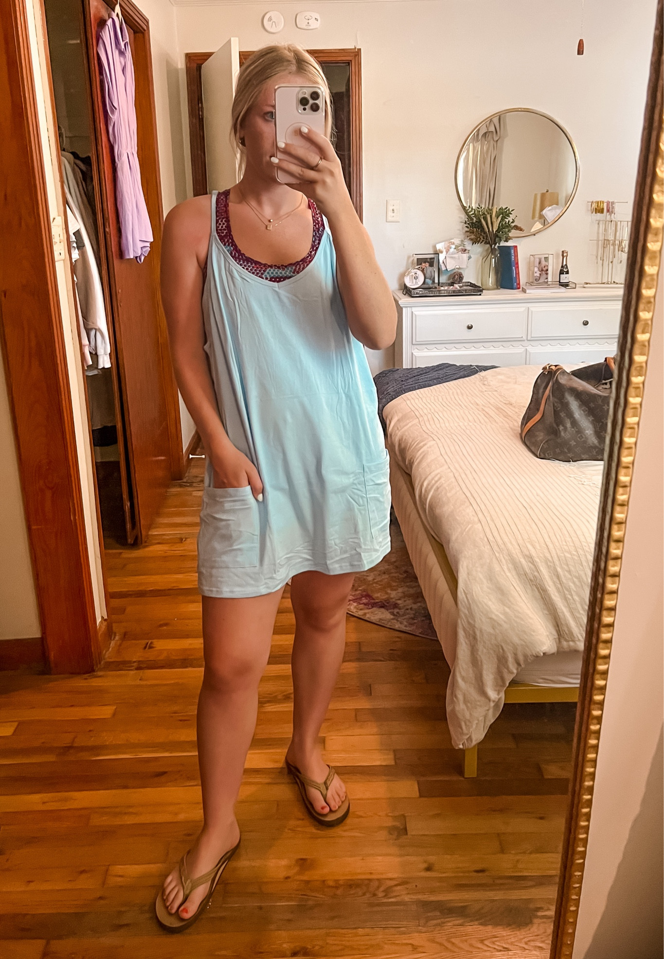 AMAZON FREE PEOPLE DUPE DRESS!🩵🩵🩵 wearing a size Medium
