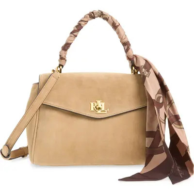 Small Farrah Scarf Wrapped Suede Satchel | Nordstrom