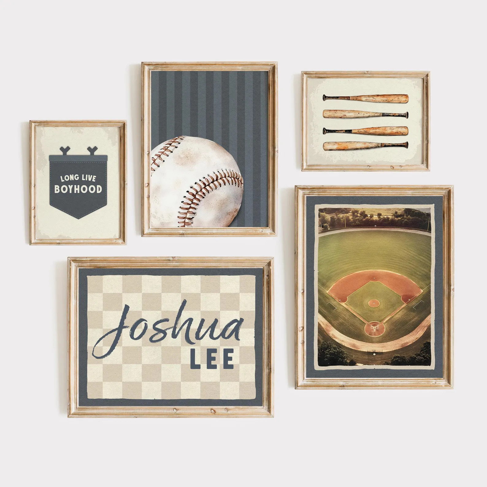 Personalized Baseball Wall Art, Baseball Bat, Vintage Baseball Field, Baseball Decor, Baseball Pr... | Etsy (US)