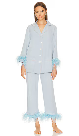 Party Pajama Set with Feathers in Blue | Revolve Clothing (Global)
