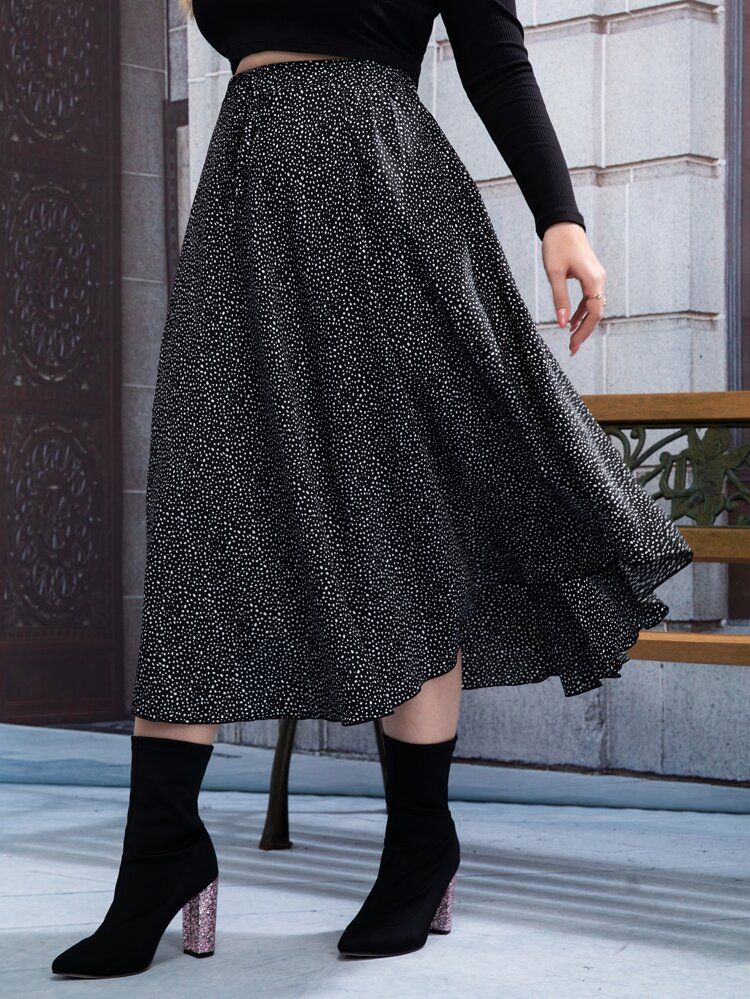 Plus Dalmatian Print Skirt | SHEIN