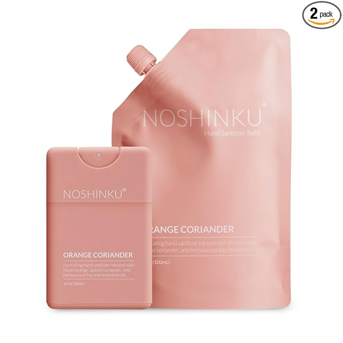 Noshinku Orange Coriander Pocket Hand Sanitizer Refill Kit: Sprayer + Refill Pouch Bundle | Antib... | Amazon (US)