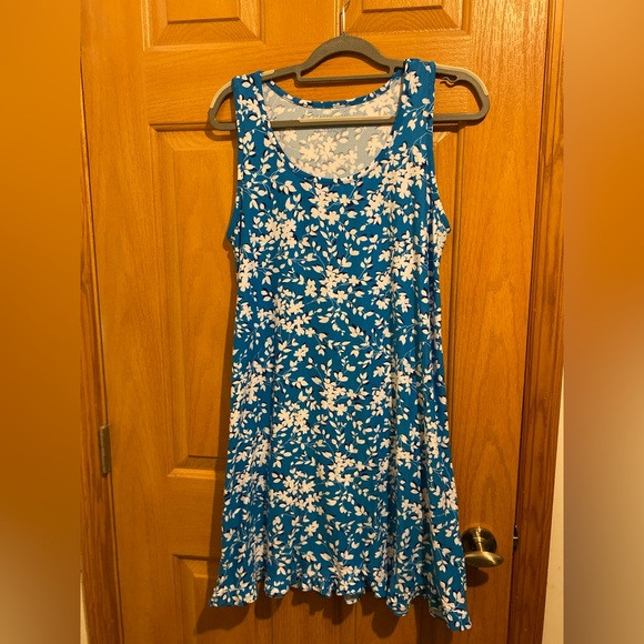 Draper James White and Blue Casual Midi Sundress | Poshmark