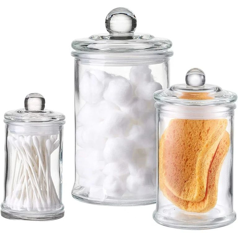 East Creek Mini Clear Glass Apothecary Jars Cotton Jar, Storage Canisters - Walmart.com | Walmart (US)