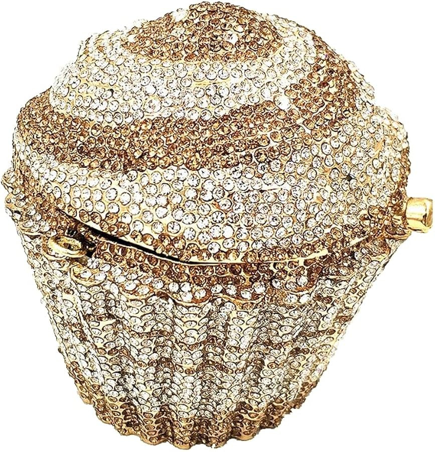 DJBM Cute Cupcake Rhinestone Clutch Diamond Crystal Purse Evening Bags for Women Party Wedding Co... | Amazon (US)