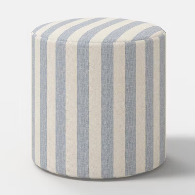 Tambor Ottoman Malcolm Stripe Blue - Threshold™ | Target