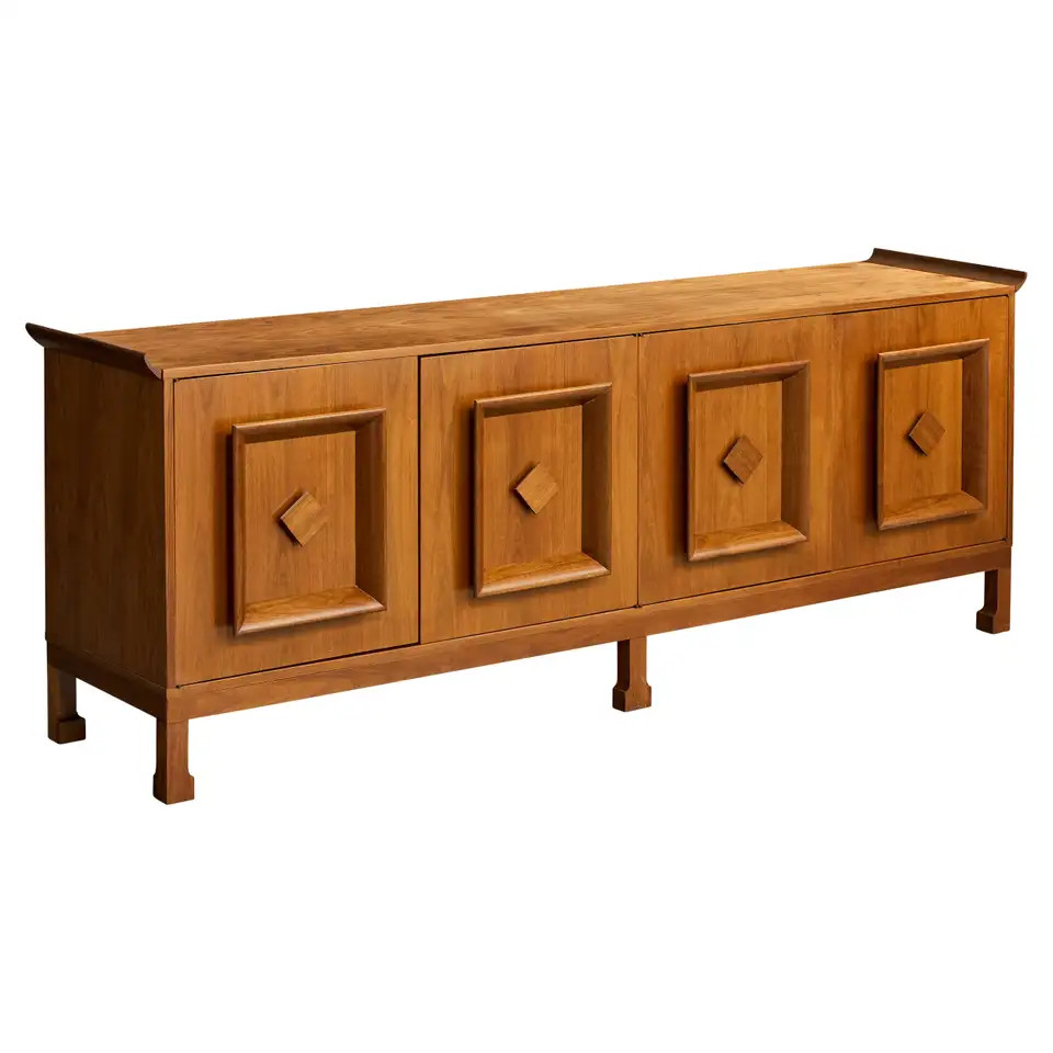 American Designer, Sideboard, Walnut, USA, 1950s | 1stDibs