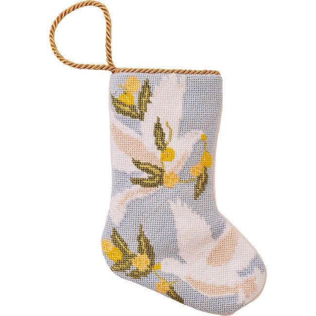 Bauble Stockings | Mini Doves of Peace Stocking by Fig and Dove (Silver) | Maisonette | Maisonette