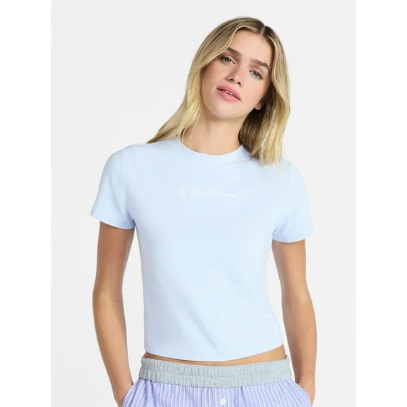 No Boundaries Sleepwear Graphic Baby Tee, Women's size XS - XXL | Walmart (US)
