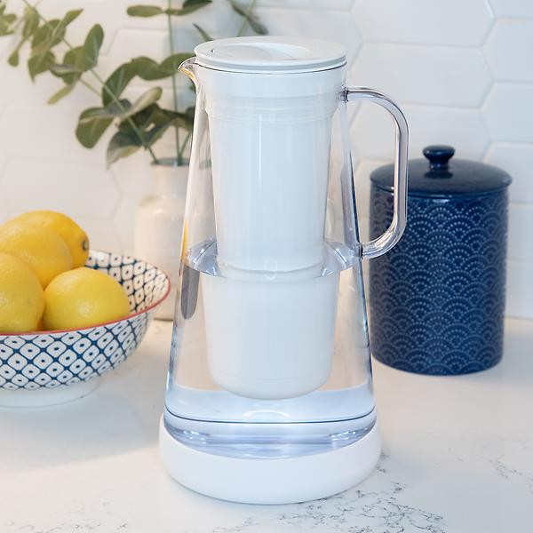 LifeStraw Home 7-Cup Glass Pitcher with Base | The Container Store