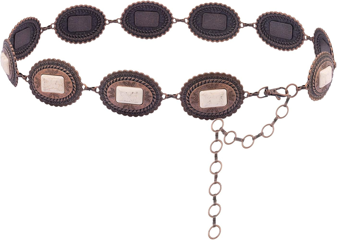 Rustic Couture's Western Chain Belt for Women Cowgirl Rustic Metal Waist Concho Belts | Amazon (US)