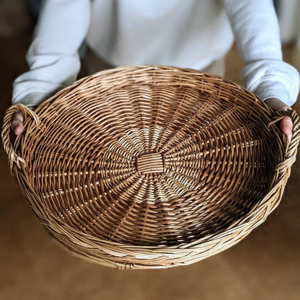 Round Wicker Display Tray With Handles 42cm | Not On The High Street