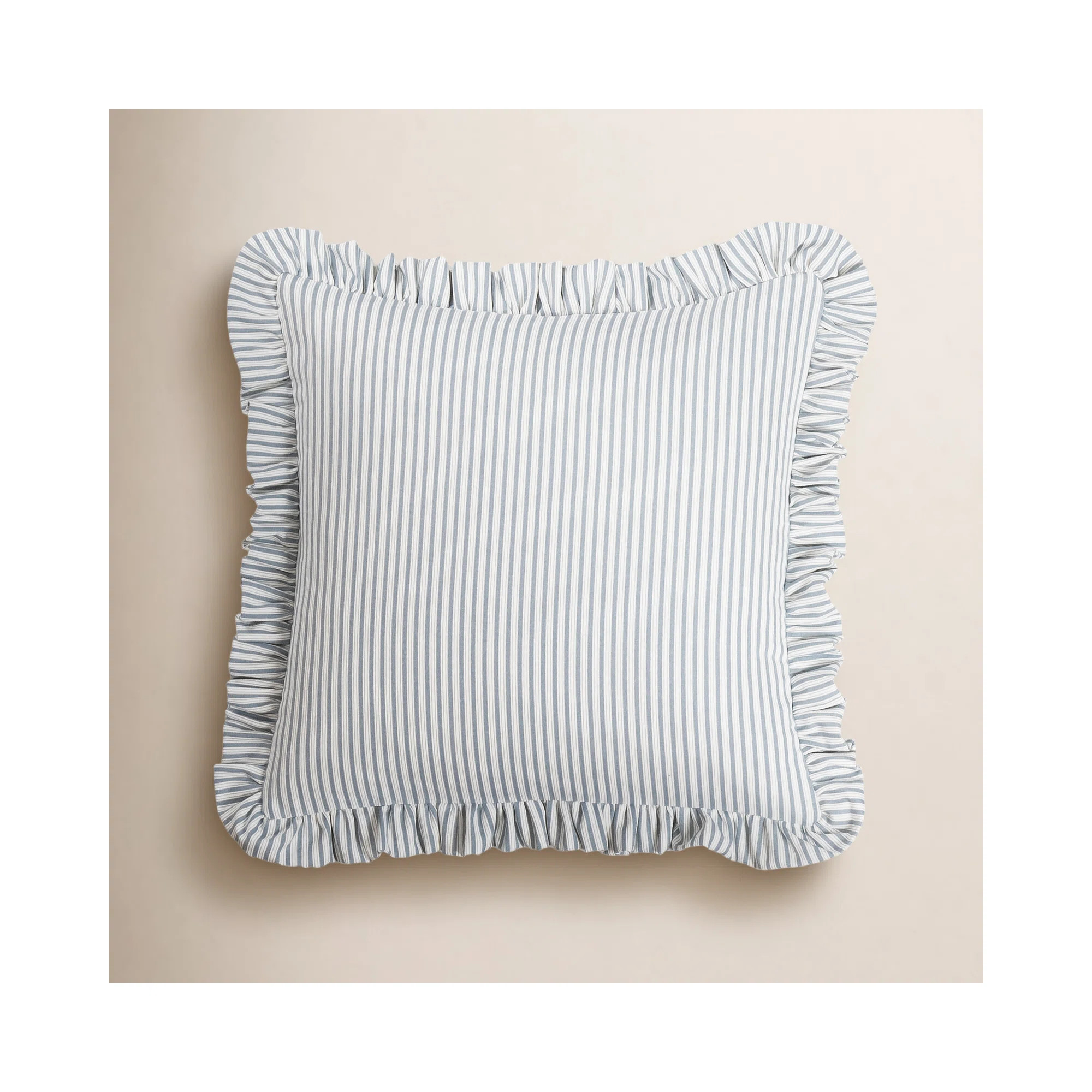 Birch Lane Polo Stripe Ruffled Accent Pillow | Birch Lane