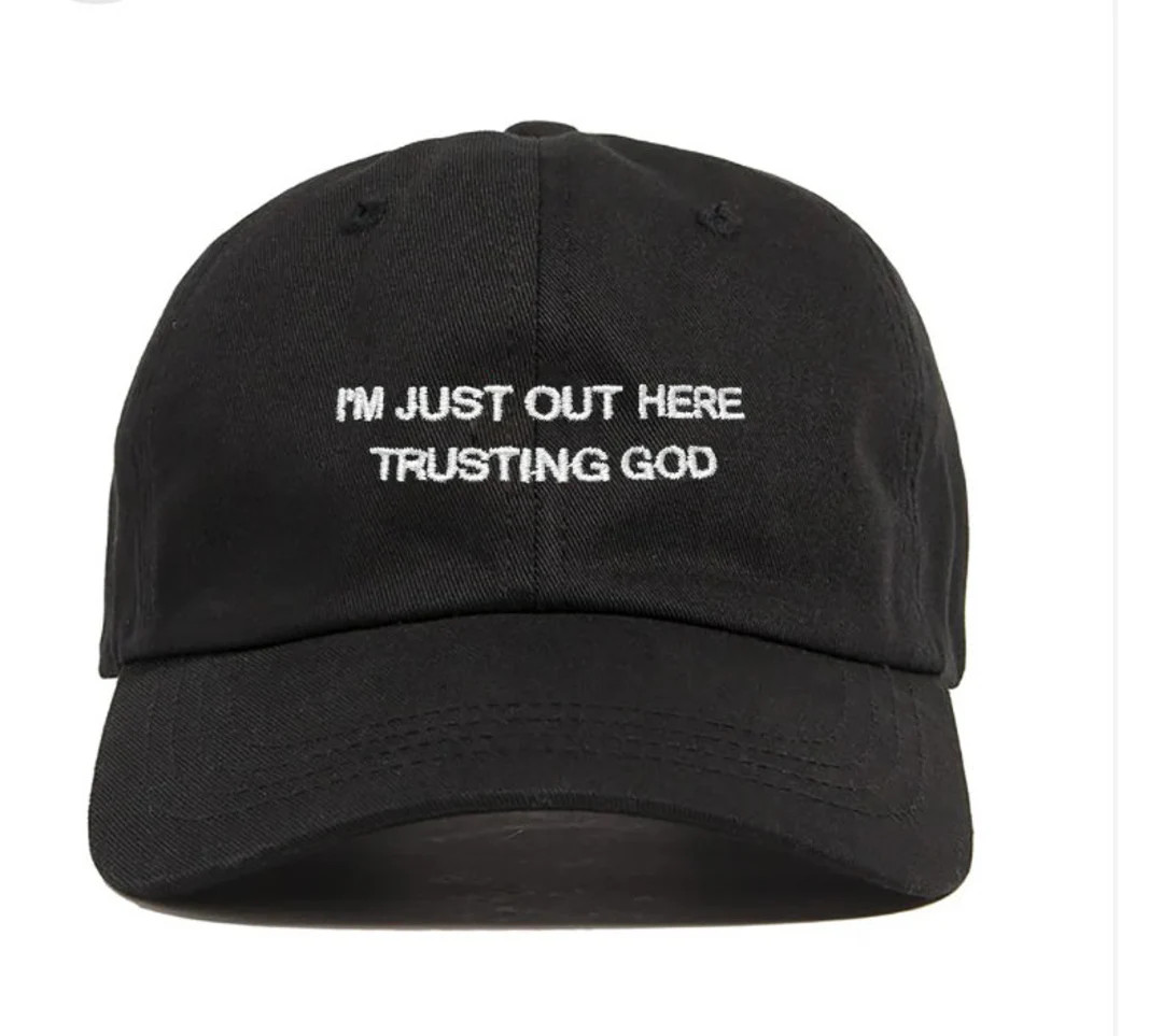 Trusting God Dad Hat in Black Cap - Etsy | Etsy (US)