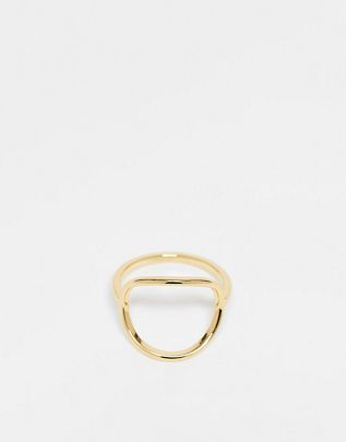 ASOS DESIGN 14k gold plated ring with open circle design | ASOS (Global)