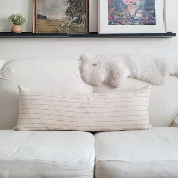 KIRSI 14x36 Extra Long Lumbar Cream Soft Terracotta Rust - Etsy Canada | Etsy (CAD)