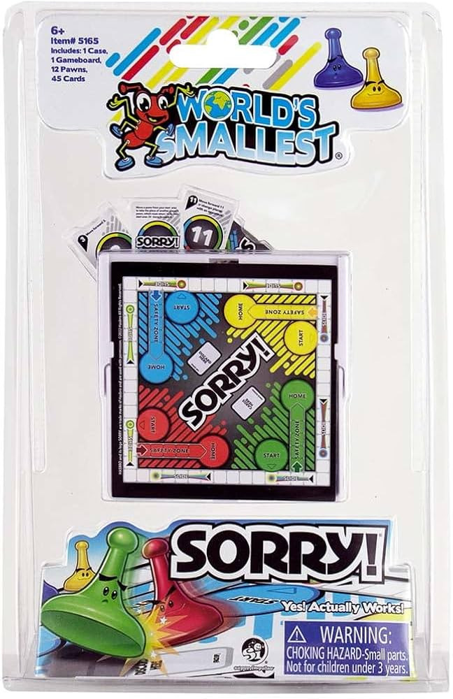 World's Smallest Sorry, 1-2 Players | Amazon (US)