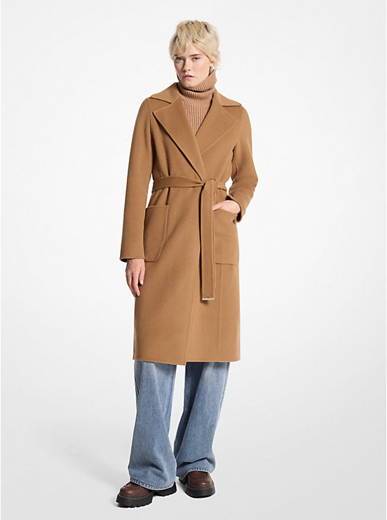 Wool Blend Wrap Coat | Michael Kors US