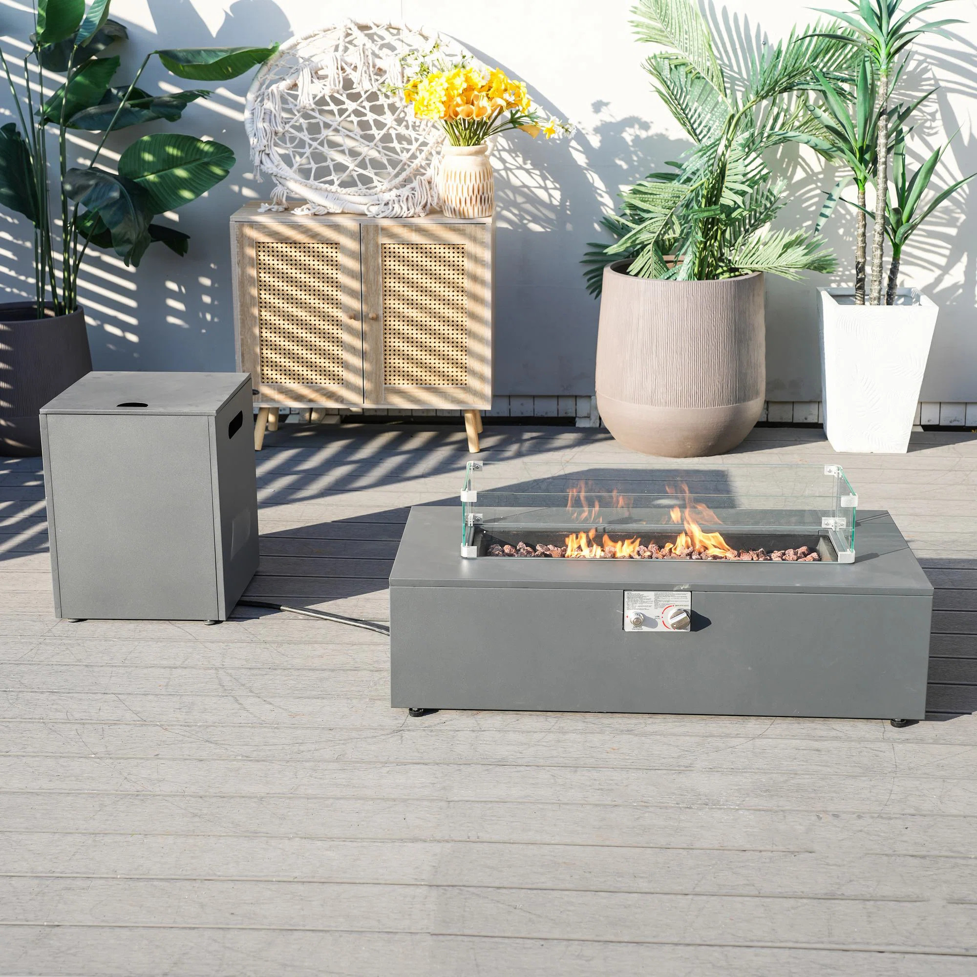 11.81'' H X 42.12'' W Propane Fire Pit Table | Wayfair North America