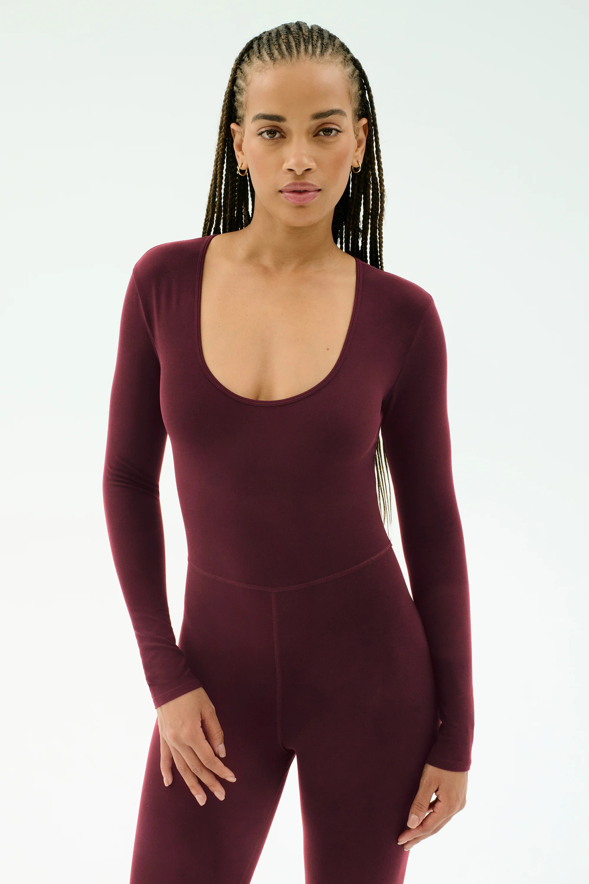 Chloe Airweight Jumpsuit - Dark Cherry | Splits59.com
